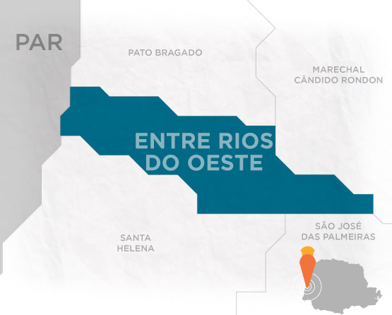 Mapa Entre Rios do Oeste