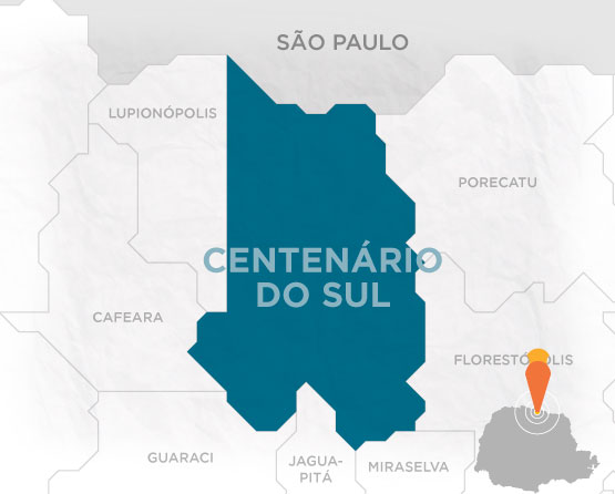 Mapa Centenário do Sul