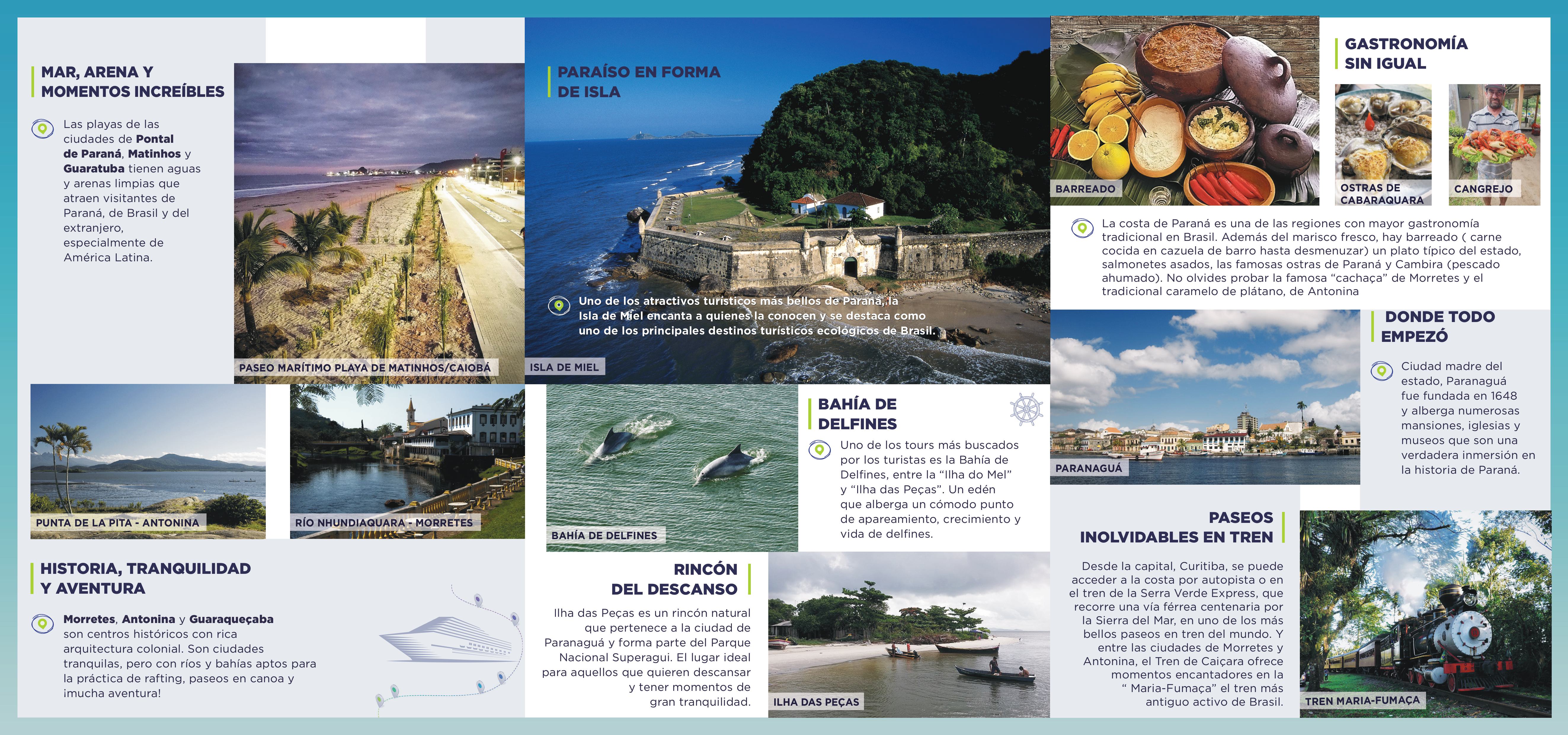 Folder sobre Navios de Cruzeiros no Paraná - versão Espanhol