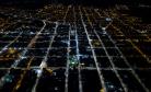 Vista aérea noturna da Cidade de Campo Largo