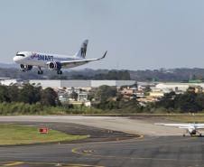 notícias - Curitiba recebe primeiro voo direto de Santiago, no Chile, da companhia JetSmart