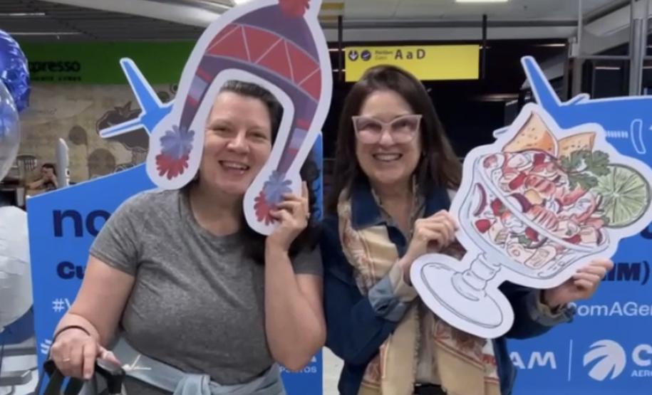 Notícia - Do Peru pra Curitiba: primeiro voo direto de Lima desembarca com 157 passageiros