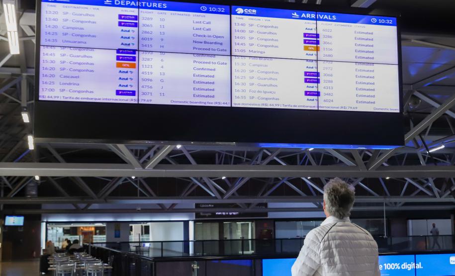Movimentação no Aeroporto Internacional de Curitiba - Afonso Pena em São José dos Pinhais.