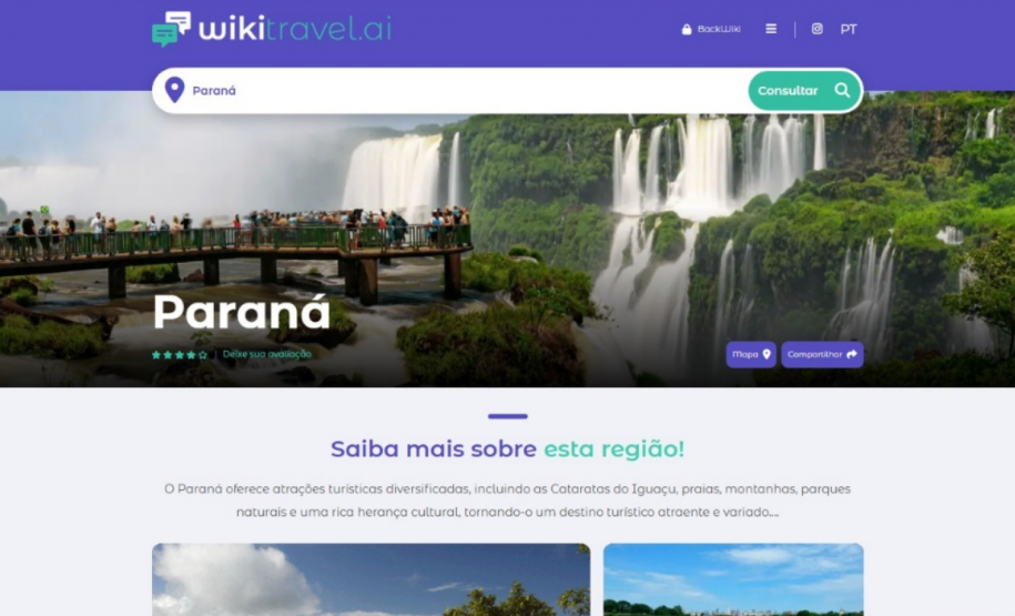 Ferramenta criada no Paraná é uma das apostas para a promoção do turismo do estado